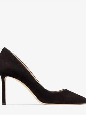 Jimmy Choo Black Suede Pointed-Toe Stiletto Pump